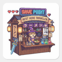 Point de sauvegarde repos ici voyageur - Art pixel