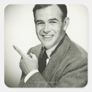 Sticker Carré Pointage d'homme d'affaires