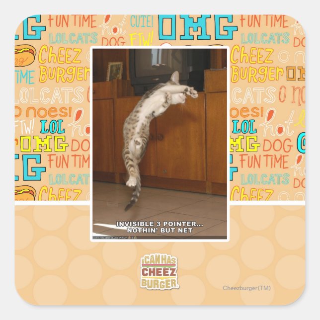 Sticker Carré Pointeur 3 invisible (Devant)