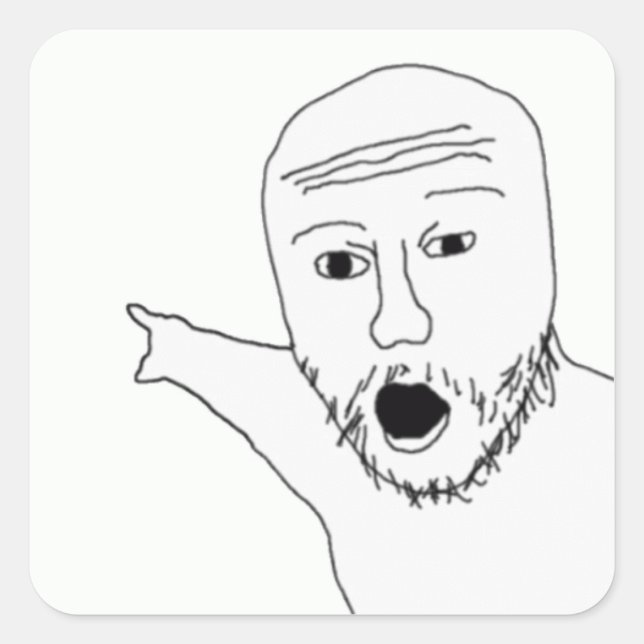 Sticker Carré Pointeurs en Wojak (Devant)