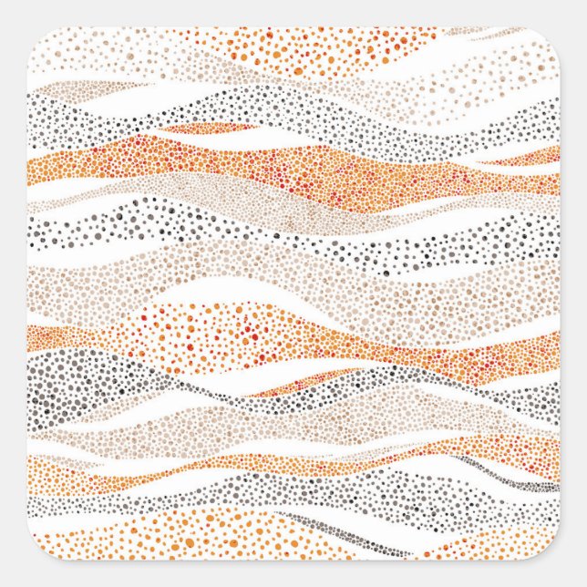 Sticker Carré Pointillisme Wavy Polka : Doux Doux Textile (Devant)