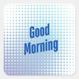Sticker Carré Points Bleus du bon matin