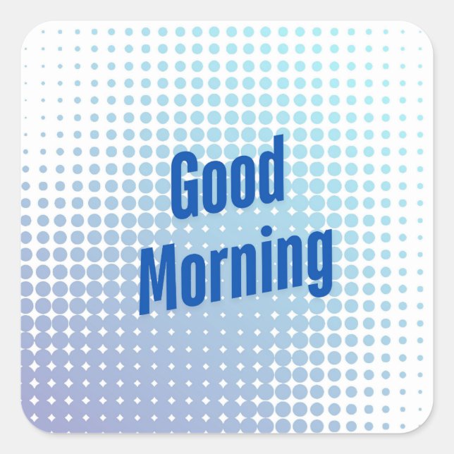 Sticker Carré Points Bleus du bon matin (Devant)