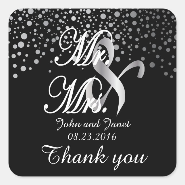 Sticker Carré Points Confetti Argent | do-it-yourself couleurs A (Devant)