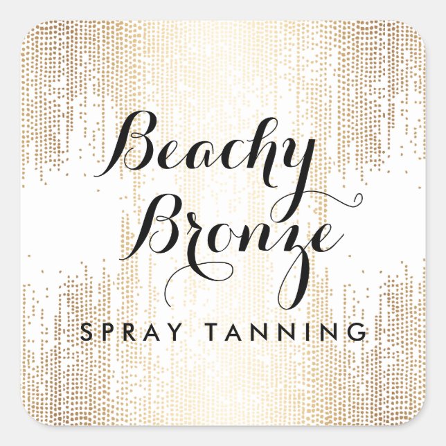 Sticker Carré Points Confetti en bronze d'or (Devant)