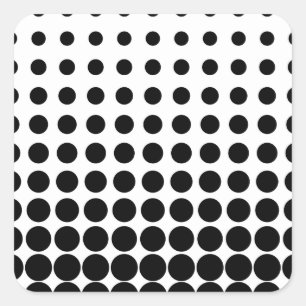 Sticker Carré Points de demi-teinte blancs et noirs