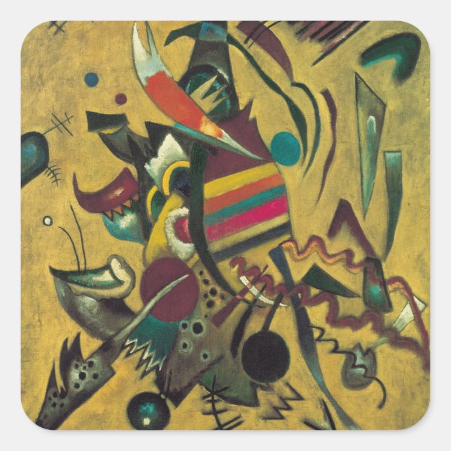 Sticker Carré Points de Wassily Kandinsky, Expressionnisme Vinta (Devant)