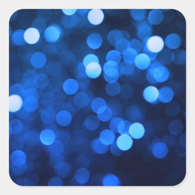 Sticker Carré Points lumineux bleus Abstraits (Devant)