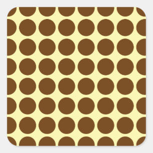 Sticker Carré Points neutres de crème de muscade avec le texte d