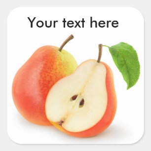 Sticker Carré Poires rouges fraîches