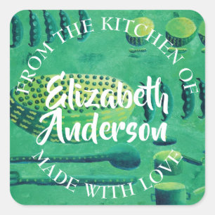 Sticker Carré Pois en bol de la cuisine de