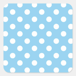 Sticker Carré Pois grand - blanc sur des bleus layette