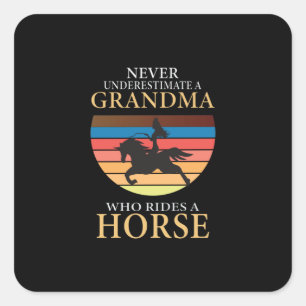 Sticker Carré Poison d'Equestrian Never Underestimate A Grandm