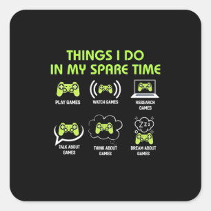 Sticker Carré Poison gamer Things Gamer Do In My Spare Time