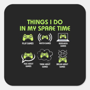 Sticker Carré Poison gamer   Things Gamer Do In My Spare Time