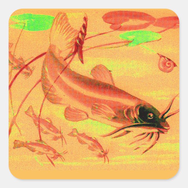 Sticker Carré poisson (Devant)