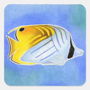 Sticker Carré Poisson à papillon threadfin