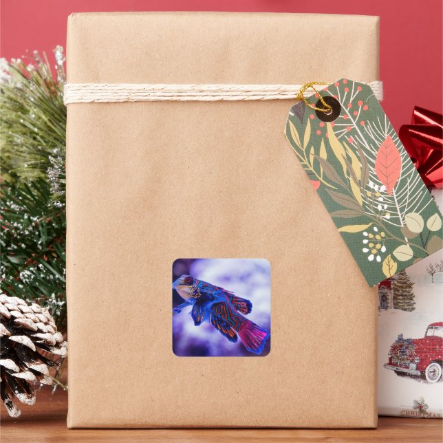 Sticker Carré Poisson Mandarin Goby (vacances)