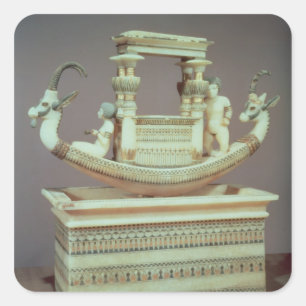 Sticker Carré Poitrine avec bateau décoré de deux têtes