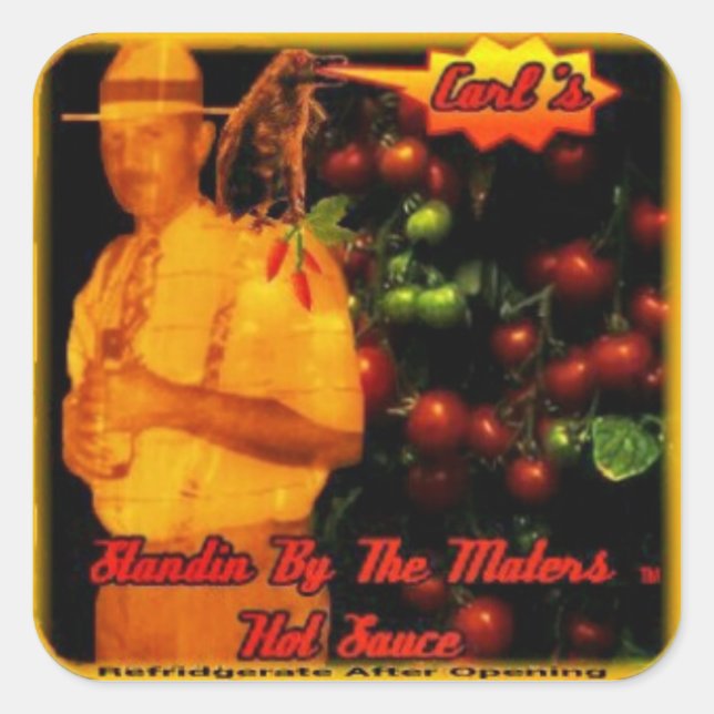 Sticker Carré Poivron D'Oiseau Se Trouve Dans Les Matières (Devant)