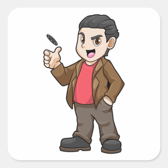 Sticker Carré Poker avec amis (Devant)