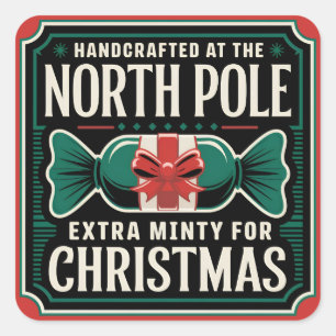 Sticker Carré Pôle Nord Menthe poivrée de Noël