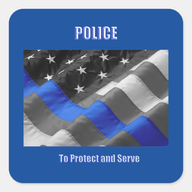 Sticker Carré Police (Devant)