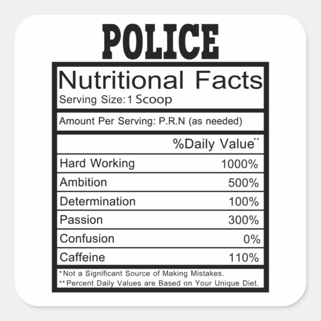 Sticker Carré Police (Devant)