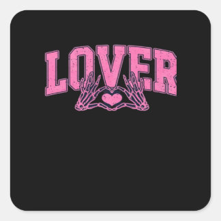 Sticker Carré Police Avec Squelette Mains Classique