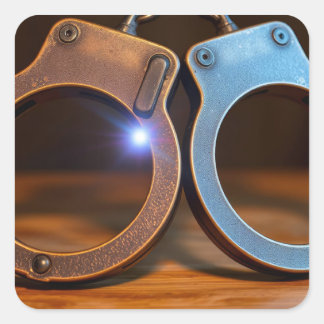 Sticker Carré Police handcuffs