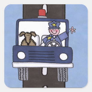 Sticker Carré policier