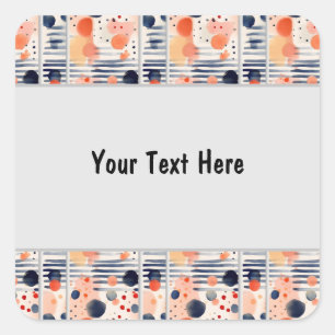 Sticker Carré Polka Dots et Rayures 14