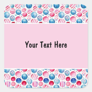 Sticker Carré Polka Dots et Rayures 15
