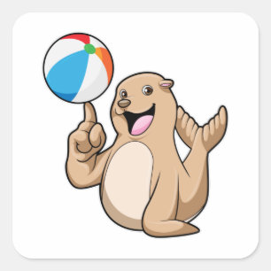 Sticker Carré Polo d'eau de phoque