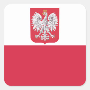 Sticker Carré Pologne Cimier d'aigle polonais