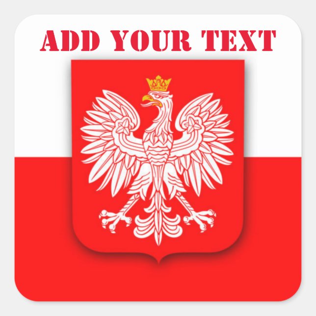 Sticker Carré Pologne Coupe du monde de football 2022 Polska (Devant)