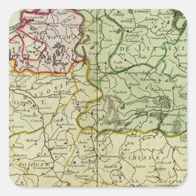 Sticker Carré Pologne et Lituanie (Devant)