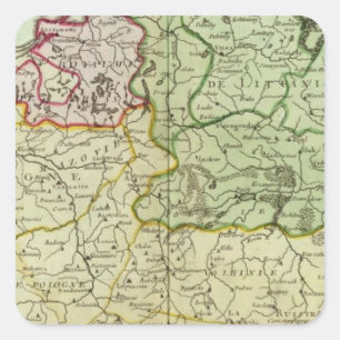 Sticker Carré Pologne et Lituanie