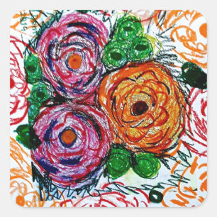 Sticker Carré Polycromatique