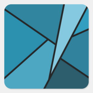 Sticker Carré Polygones Turquoises Abstraits