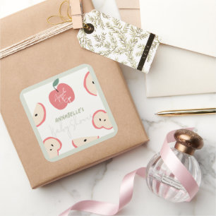 Sticker Carré Pomme de mon Oeil Garçon Baby Shower