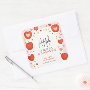 Sticker Carré Pomme de Notre Oeil Chute Thématique Anniversaire