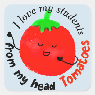 Sticker Carré Pomme de Tomate Positive - De Ma Tête Tomates