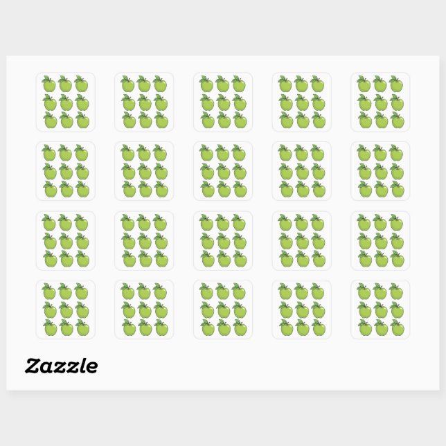Sticker Carré Pomme verte (Feuille)
