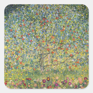 Sticker Carré Pommier de Gustav Klimt, Art Nouveau Vintage