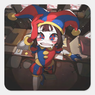 Sticker Carré Pomni (The Amazing Digital Circus) - Officier Anxi