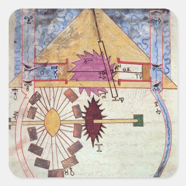 Sticker Carré Pompe à eau, de 'livre de la connaissance (Devant)