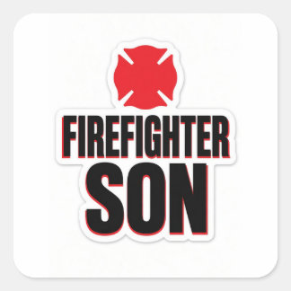 Sticker Carré Pompier Fils