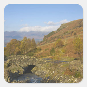 Sticker Carré Pont Ashness, Lake District, Cumbria, Angleterre