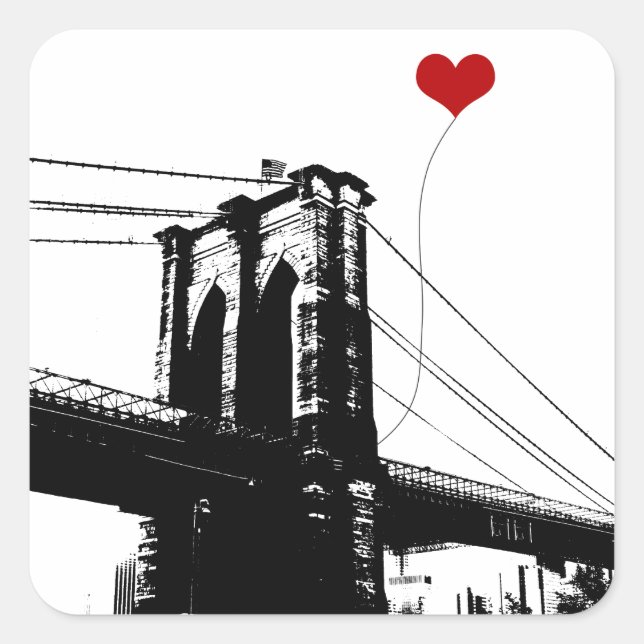 Sticker Carré Pont Brooklyn (Devant)